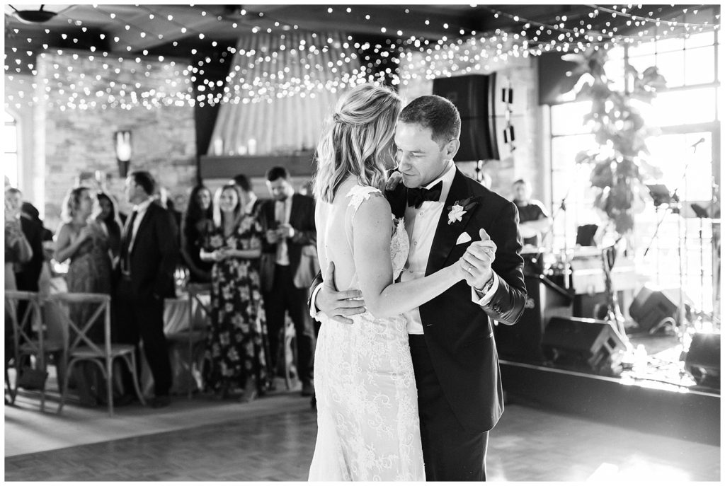 Bride and groom sharing their first dance at Tehama Golf Club