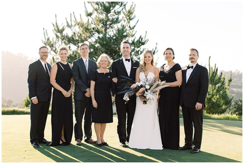 Black Tie Wedding family portrait At Tehama by film photographer AGS Photo Art