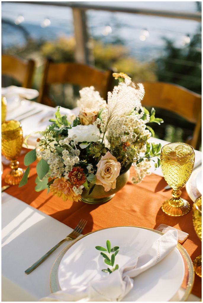 table details at Wind & Sea Estate in Big Sur intimate wedding by film photographer AGS Photo Art