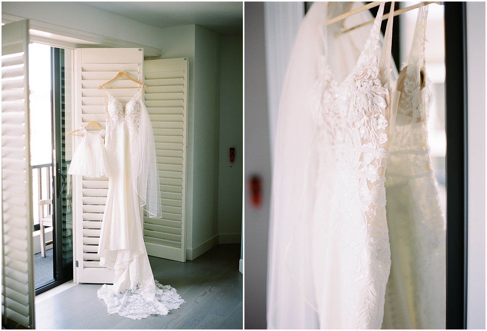 two images of a wedding dress