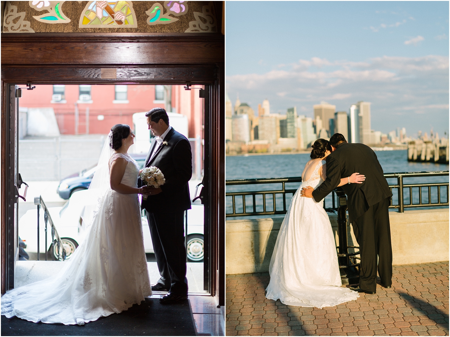 Bride and Groom portrait at Liberty House Restaurant in Jersey City