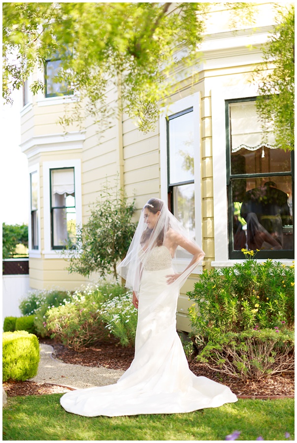 Bridal portraits of bride at The Perry House in Monterey California photo by AGS Photo Art
