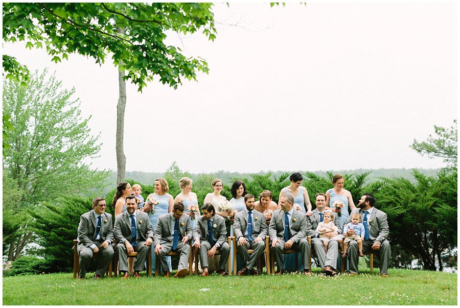 full bridal party grey and blue