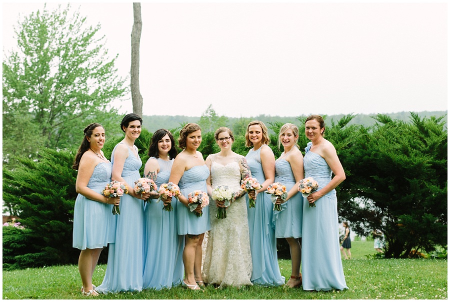light blue bridesmaids dresses bridal party portraits
