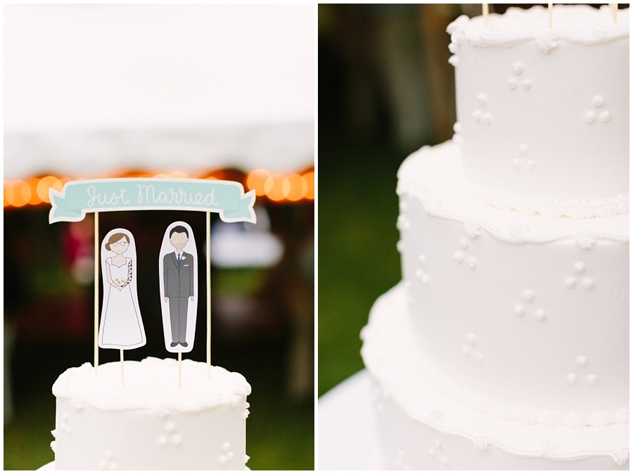 wedding cake and topper minimalist