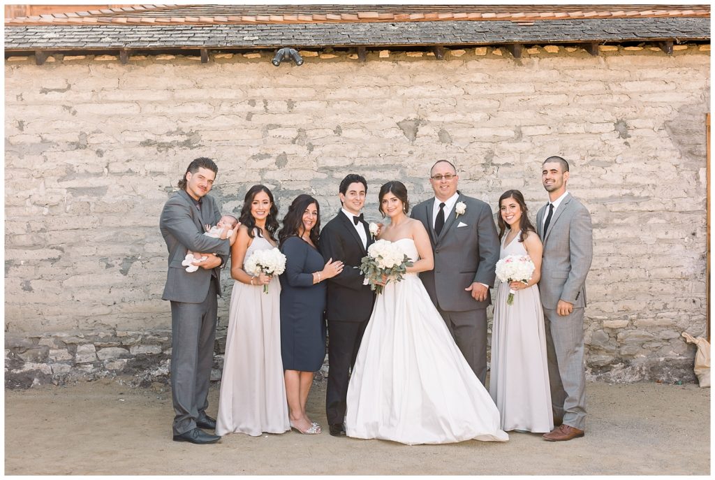 Classic wedding family portrait at the Barns at Cooper Molera in Monterey