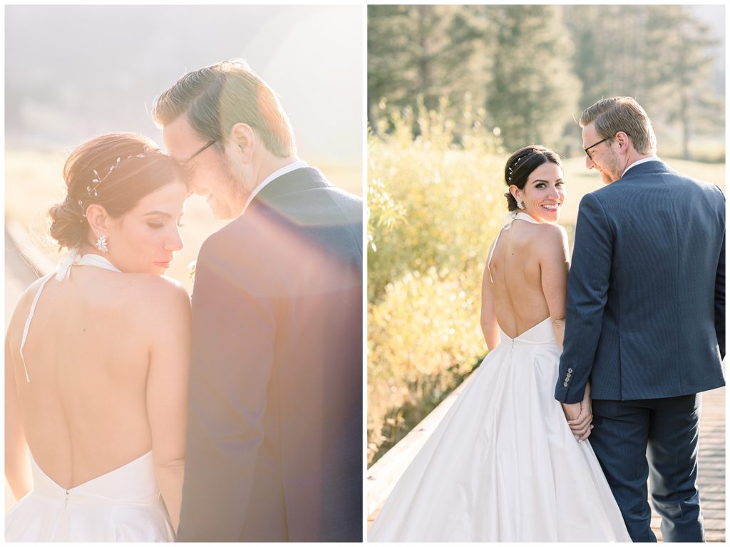 South Lake Tahoe Squaw Valley Resort Wedding Portrait and sun flare