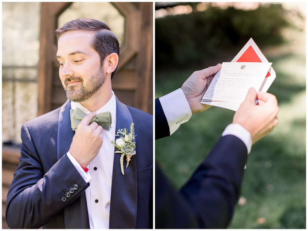 Groom love letter and portait