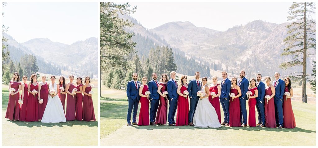 South Lake Tahoe Squaw Valley resort bridal party portraits in the mountains