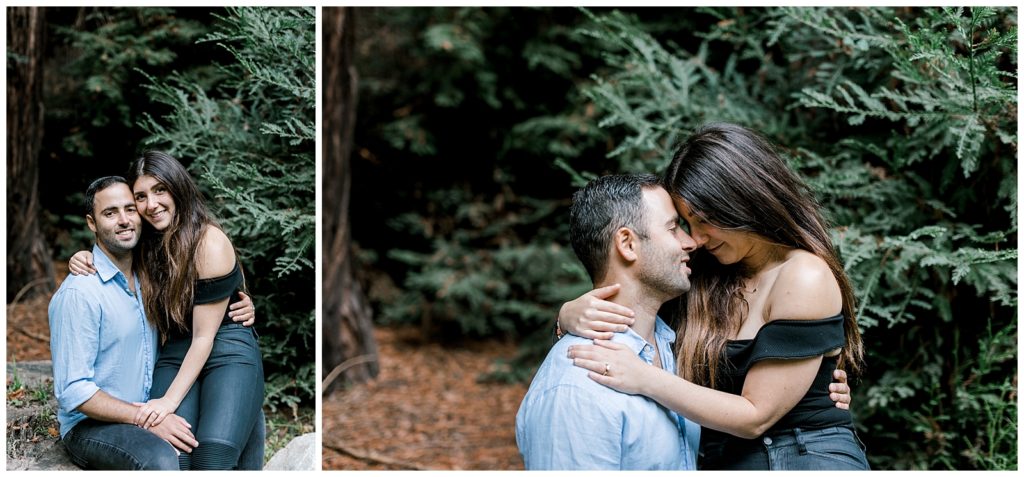 Surprise proposal in Big Sur redwoods with LA couple