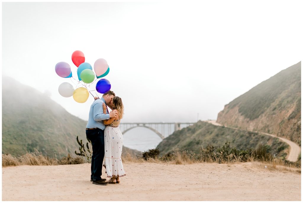 Balloon Inspired Big Sur Bridge California Engagement Shoot AGS Photo Art