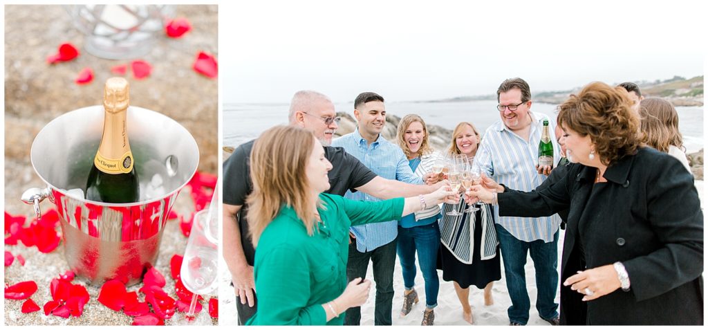 Cheers at Surprise Proposal Pebble Beach