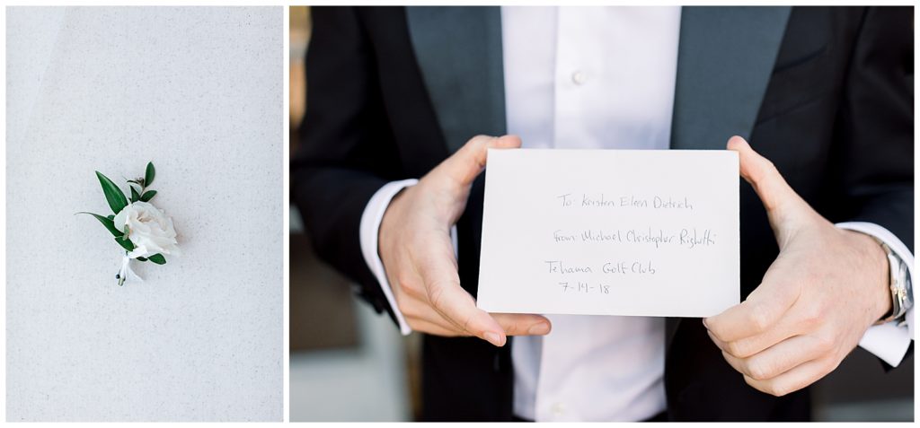 Love notes on wedding day for the groom