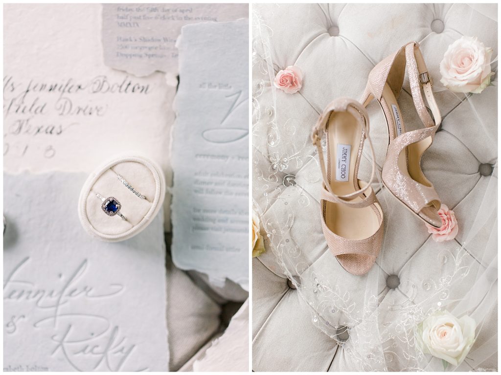 Jimmy choo bridal shoes and invitation suite