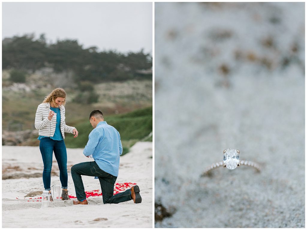 Pebble Beach Proposal and Wedding Ring