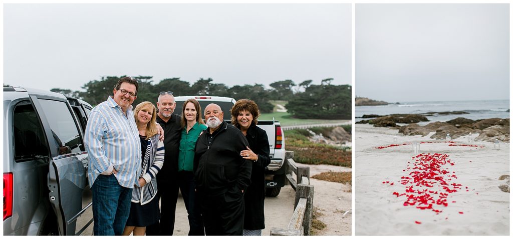 Surprise Engagement with Family Pebble Beach