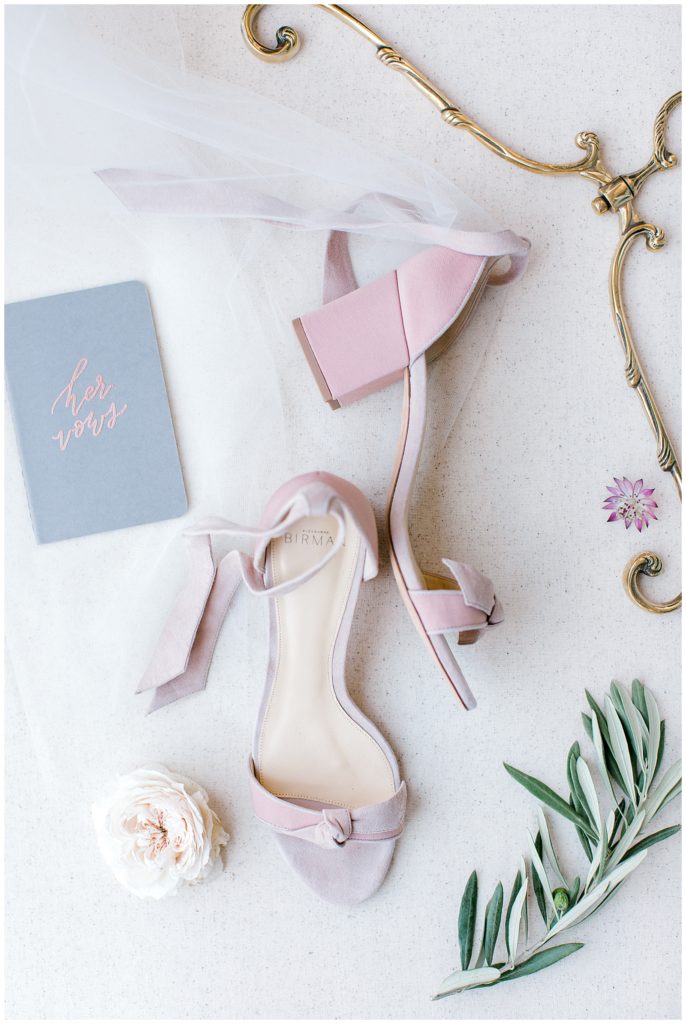bridal shoe and details pink suede birman shoes