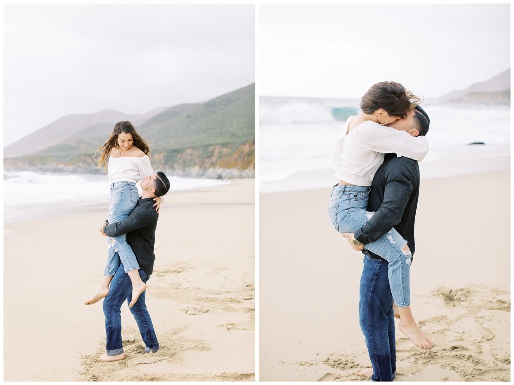 Big Sur dreamy engagement session on the beach 
