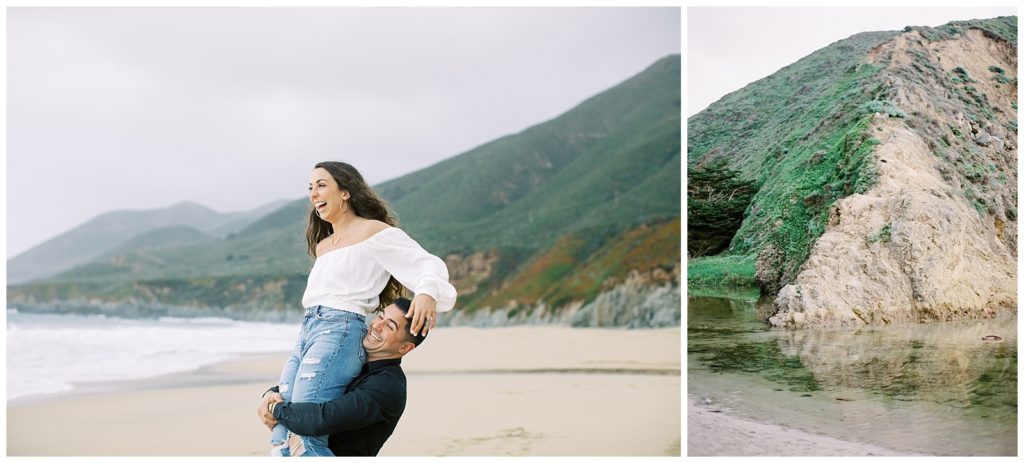 A classic summer engagement in Big Sur California beach by film photographer AGS Photo art