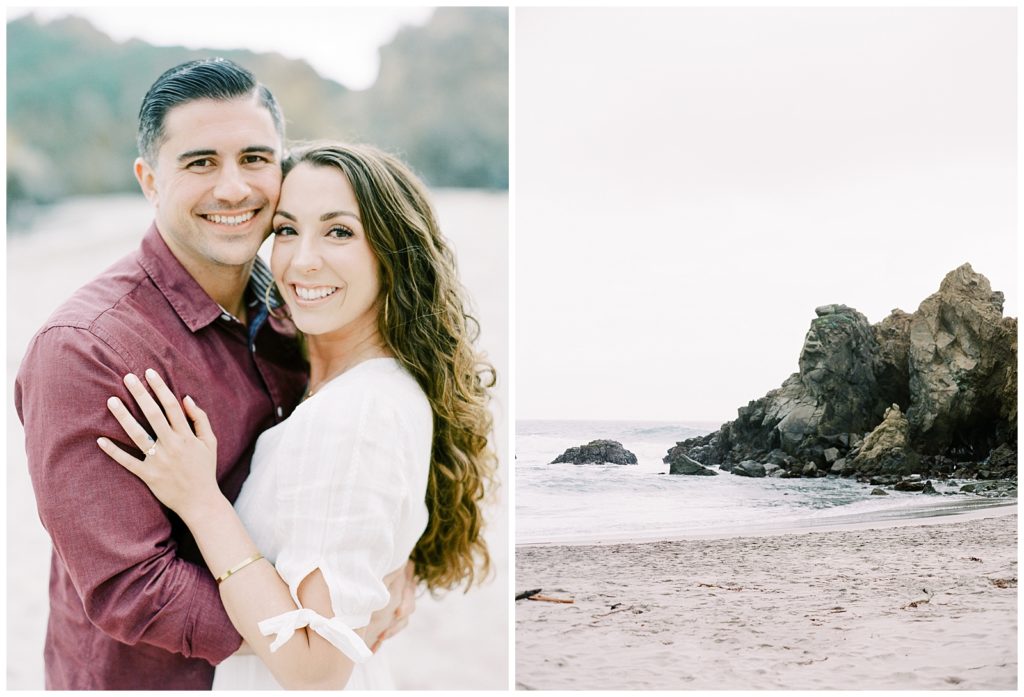 A classic engagement at Pfeiffer Beach Big Sur California by film photographer AGS Photo art