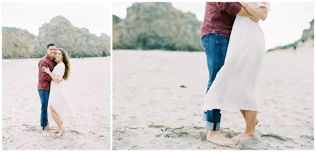 Film couples session at Pfeiffer Beach Big Sur California by film photographer AGS Photo Art