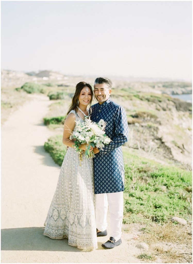 indian couple elopement in Monterey during COVID