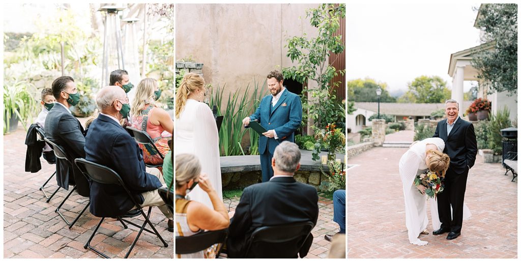 outdoor Monterey Elopement reception photos at Wave Street Studios by film photographer AGS Photo Art