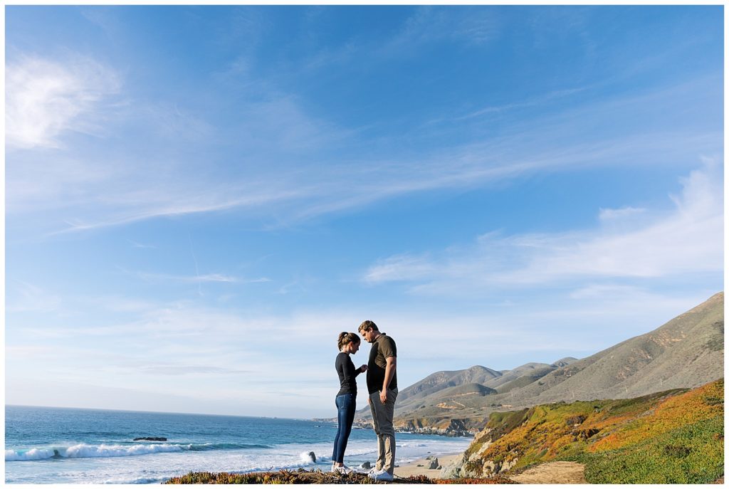 landscape photo of the couple at the beach in Big Sur, CA by film photographer AGS Photo Art