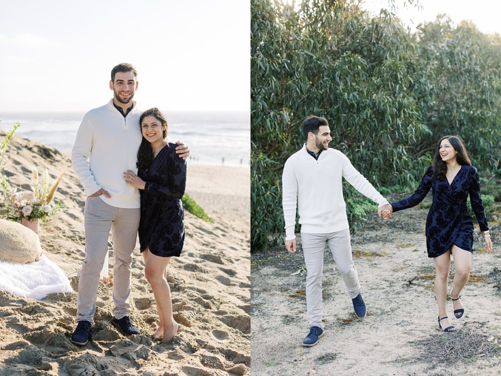 couple portraits at the beach and in the eucalyptus gardens at the Sanctuary Beach Resort