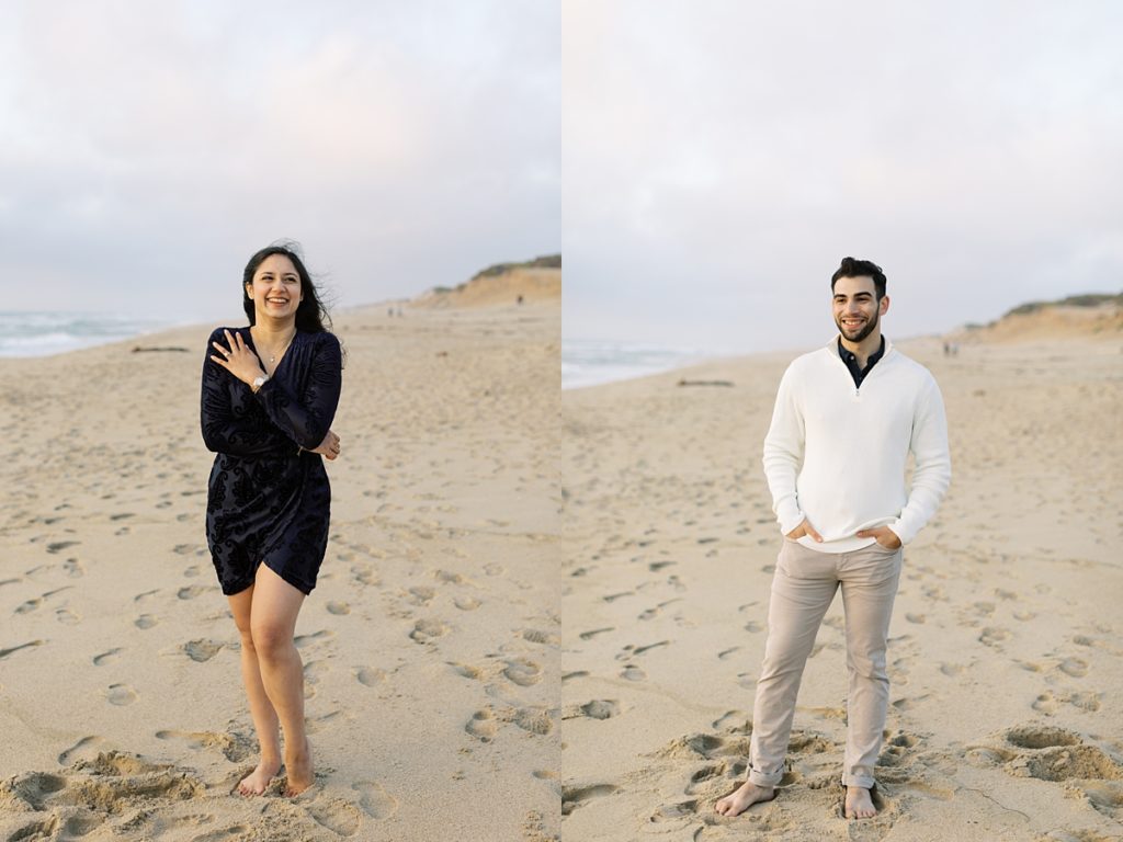 couple portaits in Monterey, CA on the sand