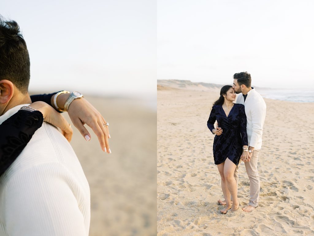 Monterey, CA surprise proposal couple portraits on the sand by film photographer AGS Photo Art