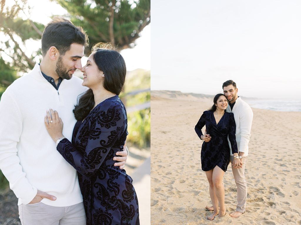 beach surprise proposal couple portraits