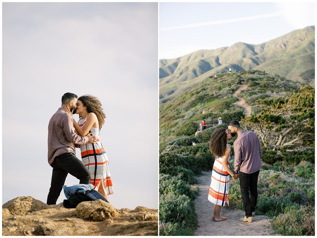 portraits of Big Sur Surprise Proposal kisses