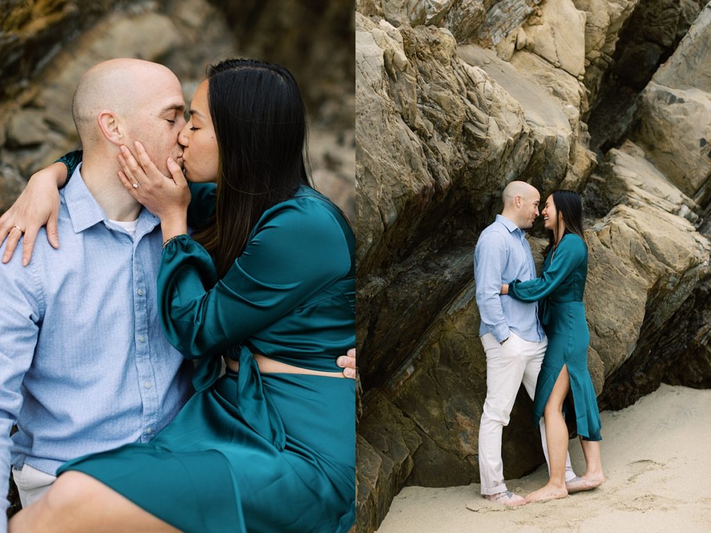 Big Sur surprise proposal couple portraits at Treebones by film photographer AGS Photo Art