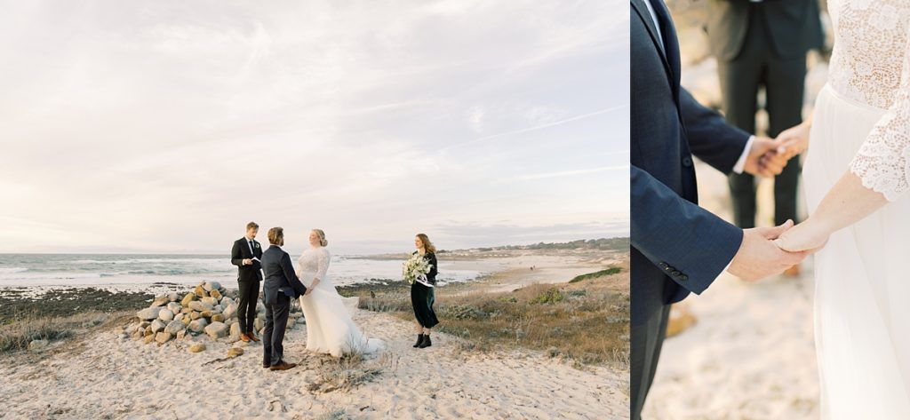 Pebble Beach intimate wedding ceremony portraits by film photographer AGS Photo Art