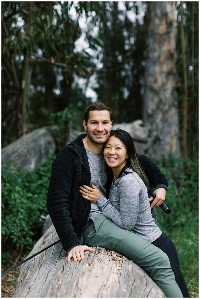 Carmel Valley couple portrait during a hike in the forest by film photographer AGS Photo Art