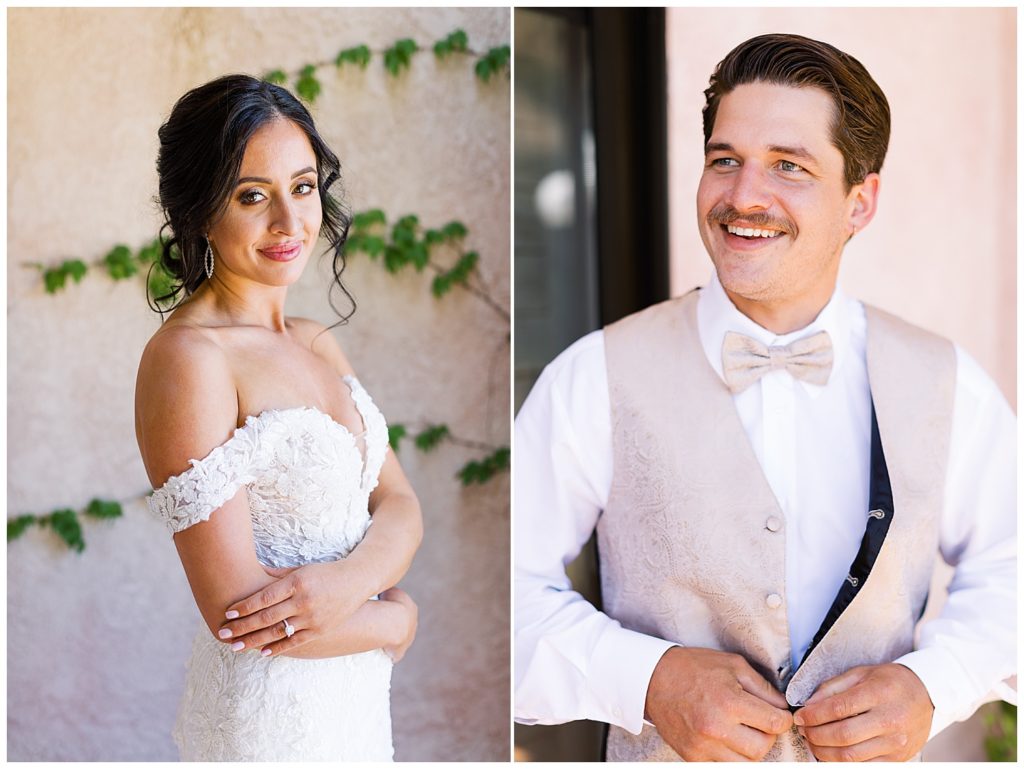 bride and groom portraits at Carmel Valley's Chateau Carmel by film photographer AGS Photo Art