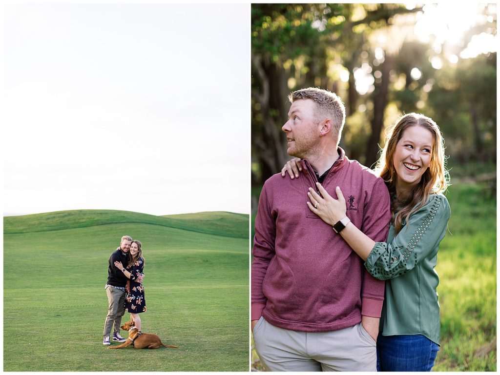 Pebble Beach engagement session at the golf course and in the forest by film photographer AGS Photo Art