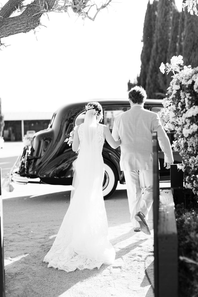 black and white Monterey wedding portrait