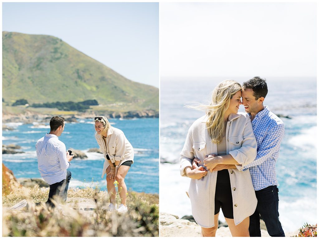 Surprise Proposal couple portraits in Big Sur by film photographer AGS Photo Art