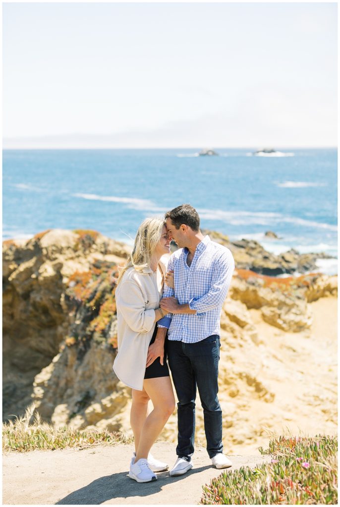 photo of couple after their surprise proposal in Big Sur