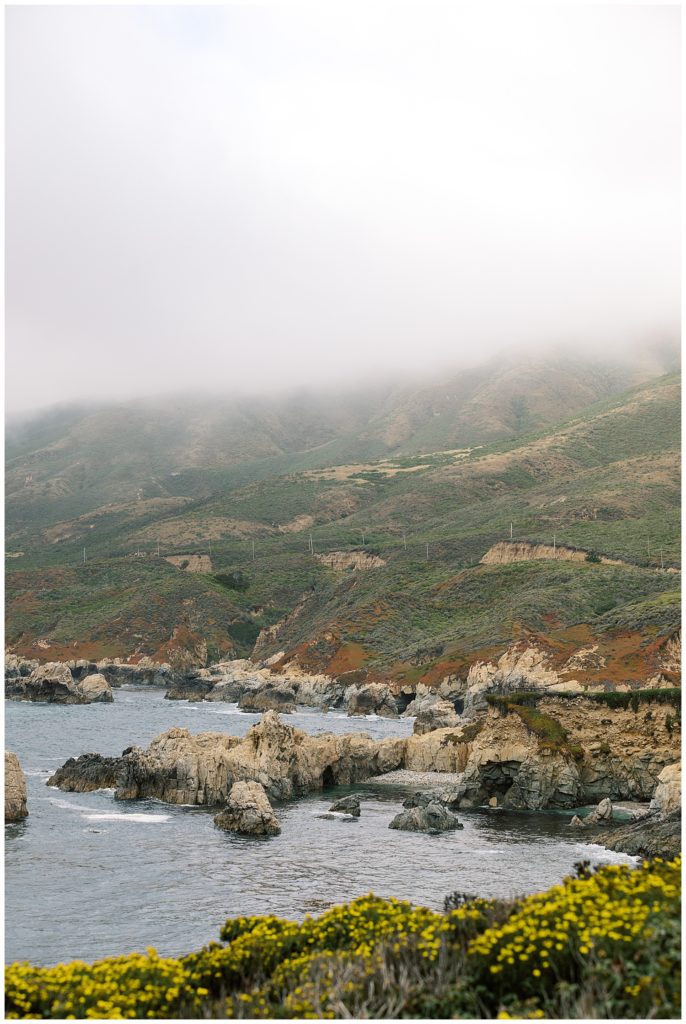 view of the water and mountains in Big Sur by film photographer AGS Photo Art