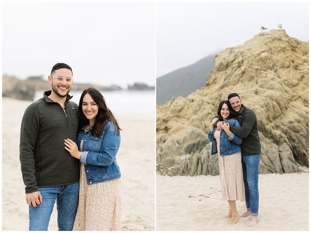 couple portraits on the beach at Big Sur