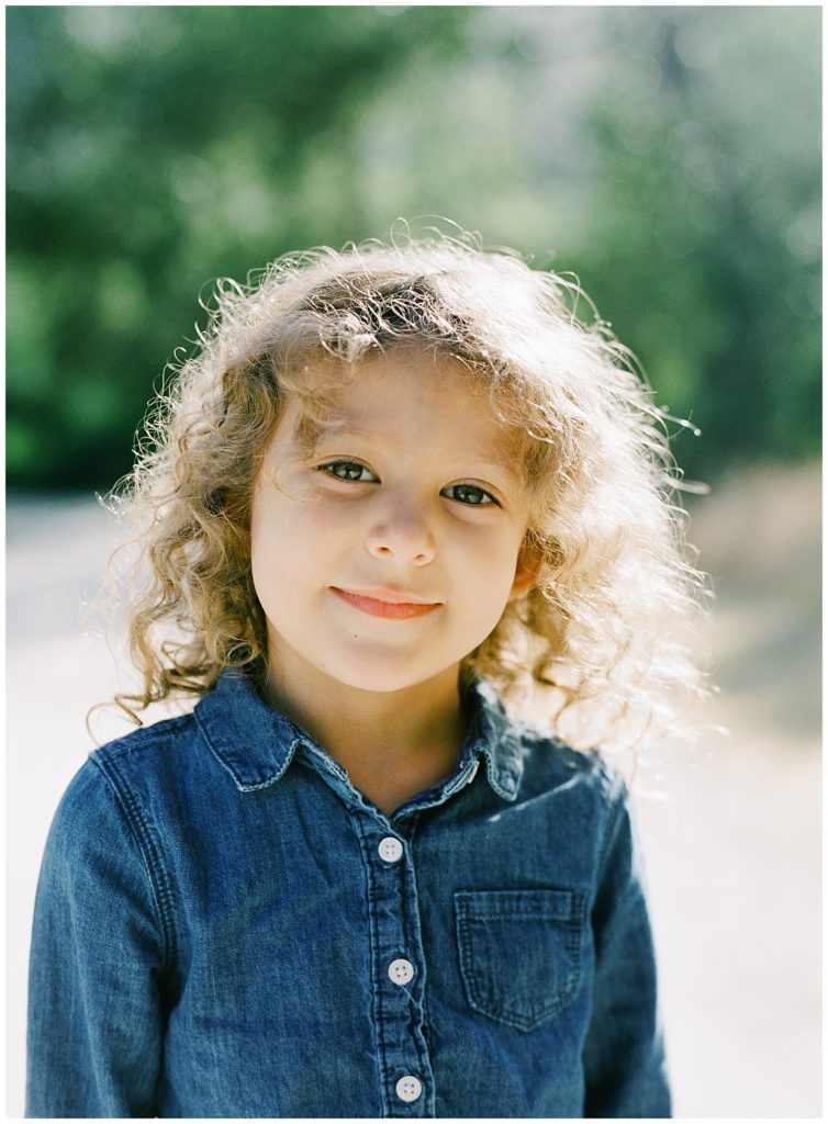 film portrait of little girl from Carmel family session