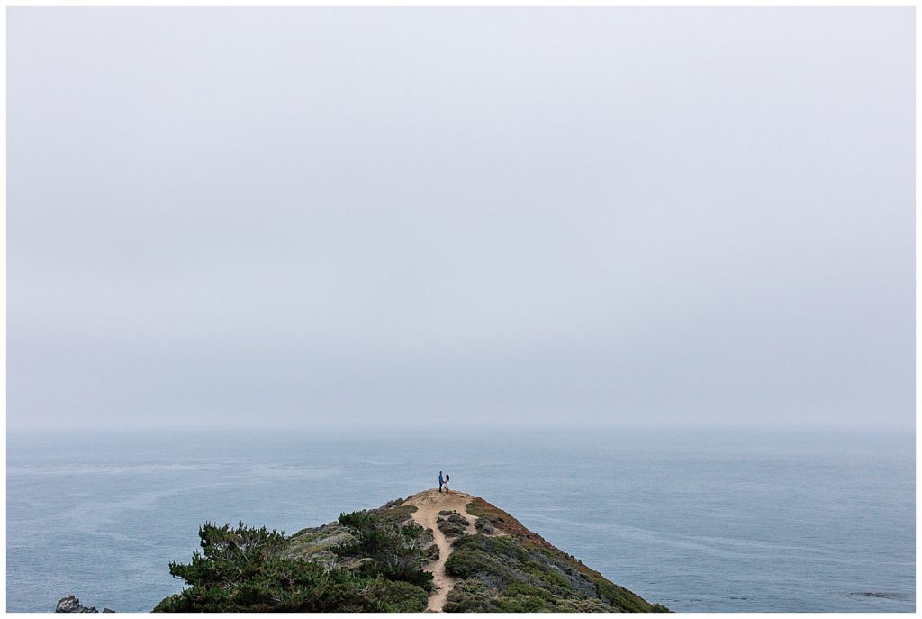 photo of couple on the precipice overlooking the Pacific by film photographer AGS Photo Art