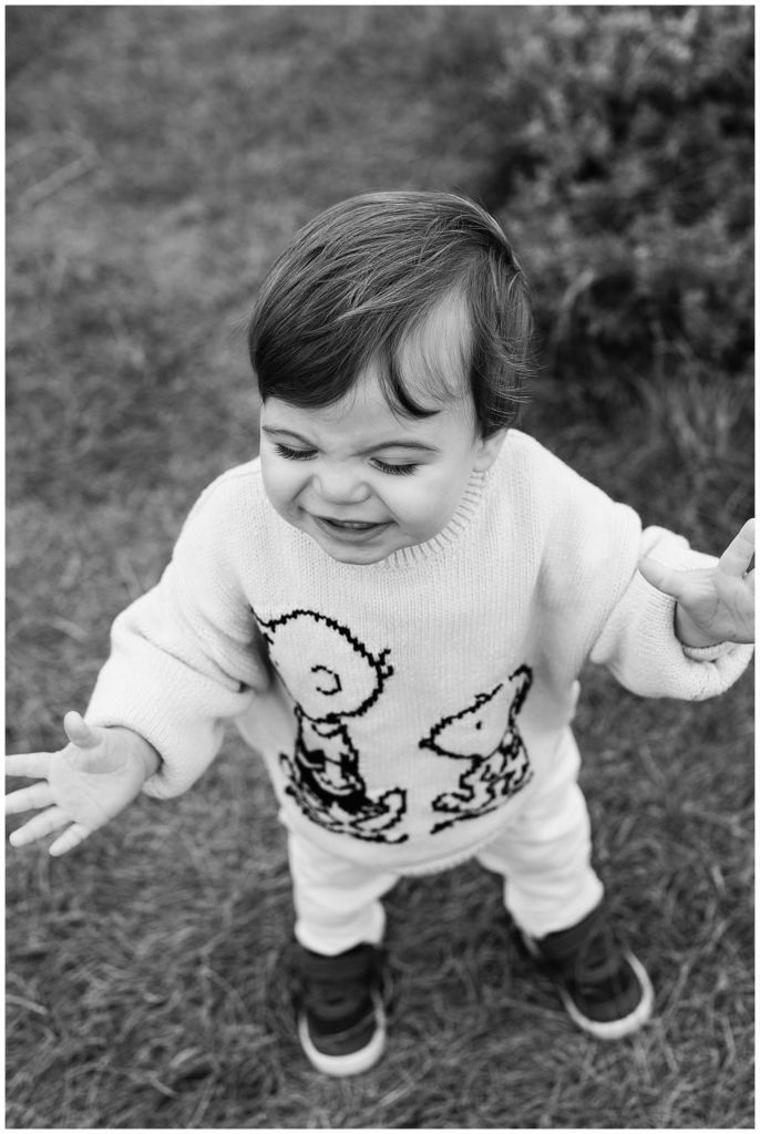 black and white portrait of one-year-old boy by film photographer AGS Photo Art
