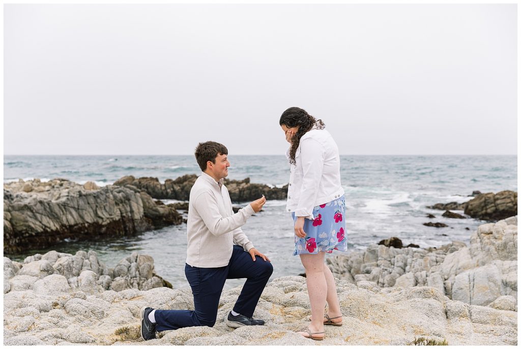 Spanish Bay surprise proposal by film photographer AGS Photo Art