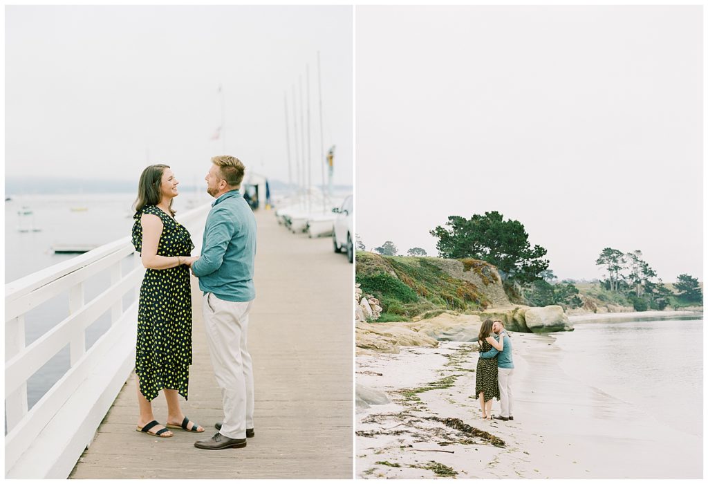 Pebble Beach couple portraits on the water