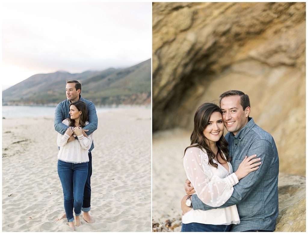 couple portraits on the beach at Big Sur by film photographer AGS Photo Art