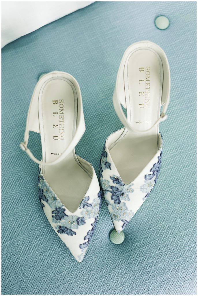 bride's Something Blue heels for her private Carmel estate elopement by film photographer AGS Photo Art